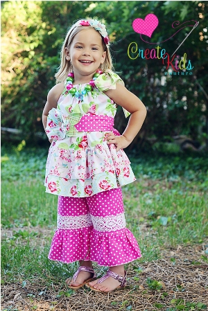 Kara's Triple Ruffle Pants and Capris Sizes NB to 8 Kids and Dolls PDF  Pattern