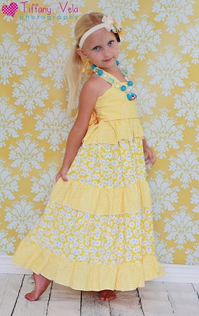 Julia's Twirly Maxi Dress Sizes 6/12m to 8 Kids PDF Pattern