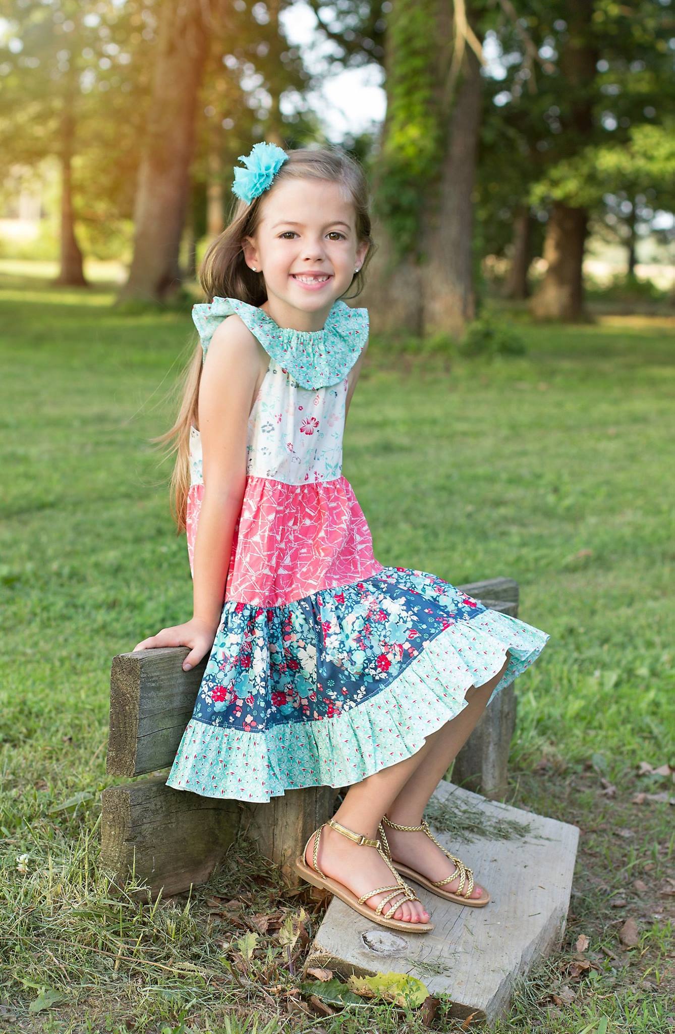 Lorelai's Tiered Ruffle Neck Dress Sizes 6/12m to 15/16 Kids PDF Pattern