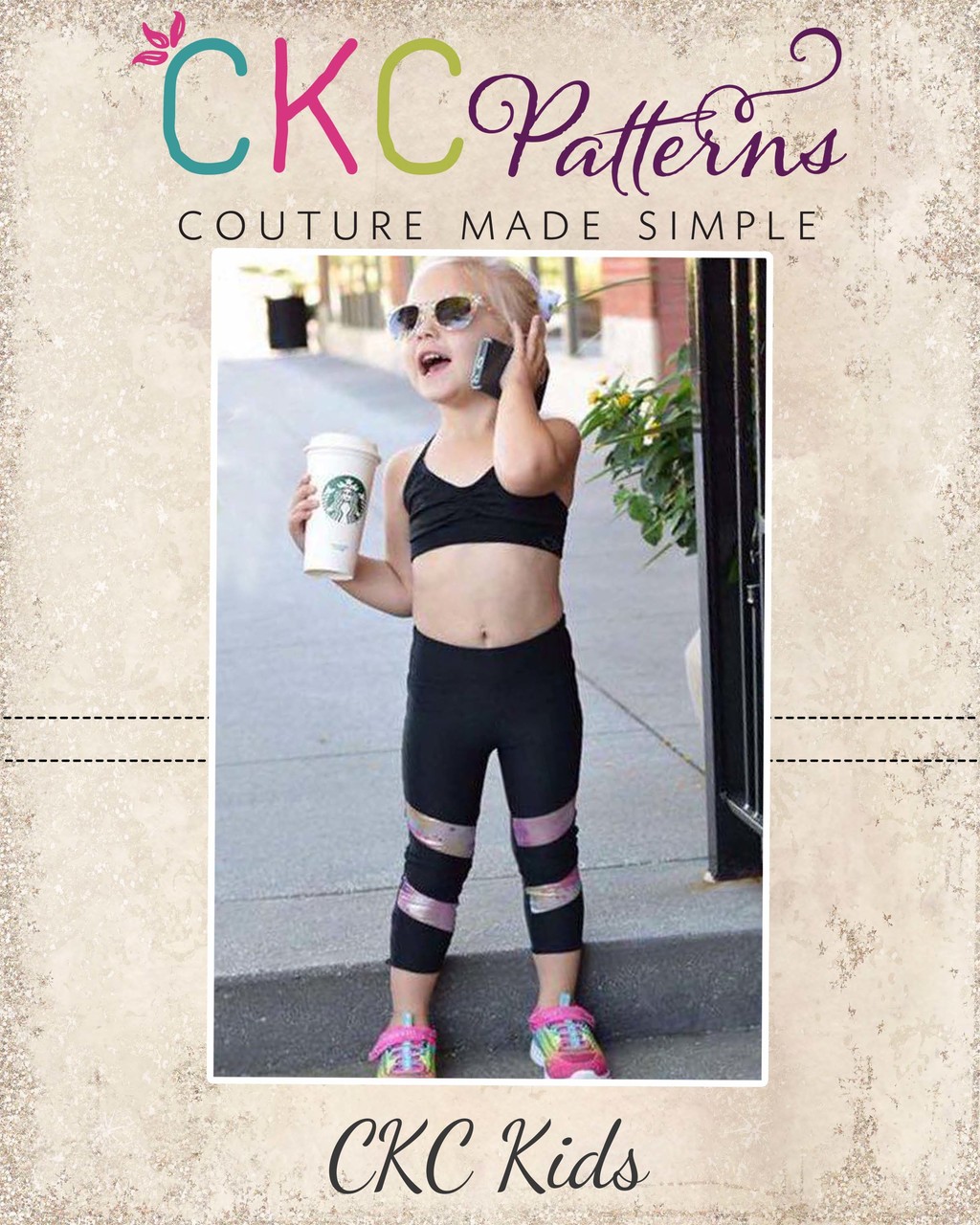 Girls Pattern Mesh Insert Legging