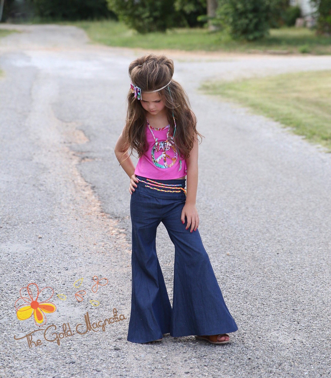 Pockets Girls Flared Jeans Pants Casual Bell Bottom Pants Elastic Waistband  | eBay