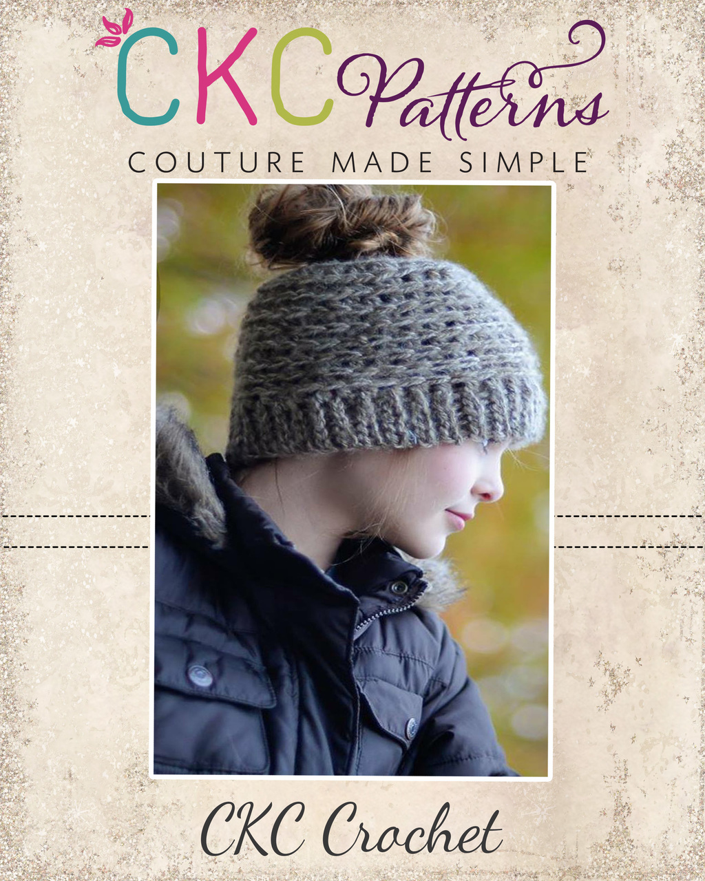 Marla's Messy Bun Crochet Hat PDF Pattern