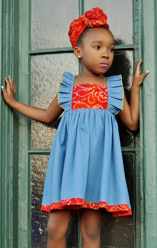 Rosemary's Flutter Bodice Dress and Tunic Sizes NB to 14 Kids PDF Pattern