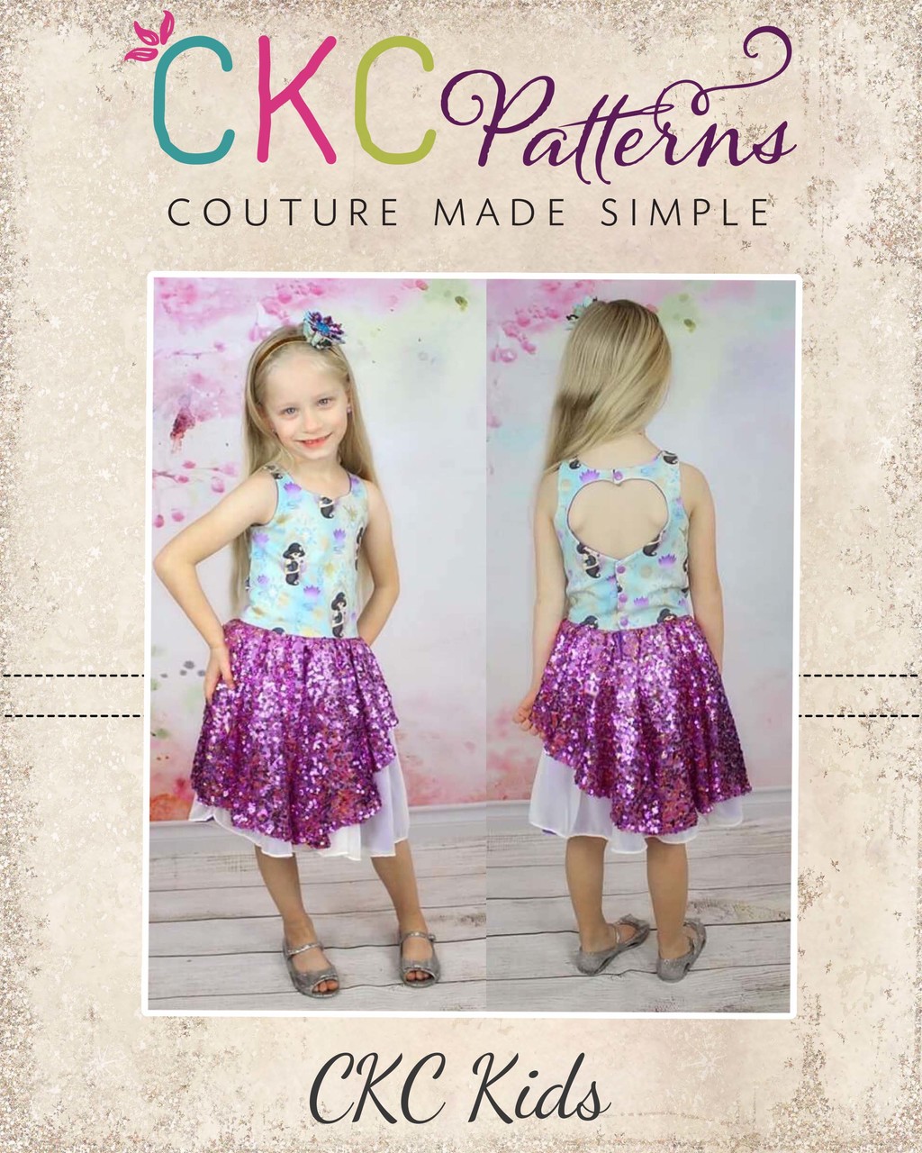 Cassie's Side Swept High Low Dress Sizes 6/12m to 15/16 Kids and Dolls PDF Pattern