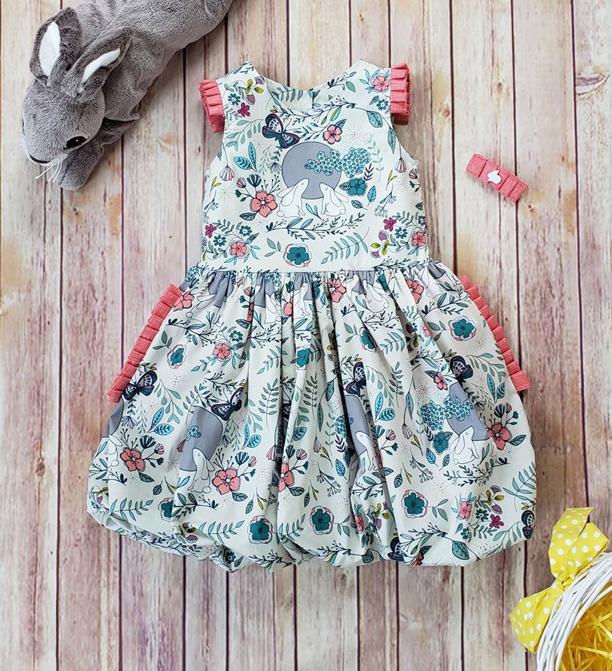 Alexis’ Bubble Dress and Top with Pleats Sizes NB to 14 Kids and Dolls PDF Pattern