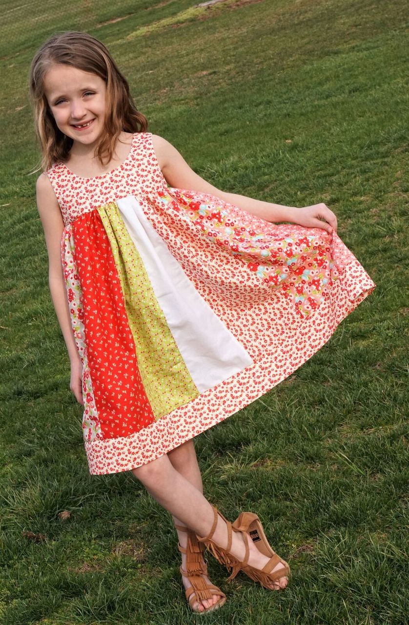 Samara’s Stripwork Dress Sizes NB to 14 Kids PDF Pattern