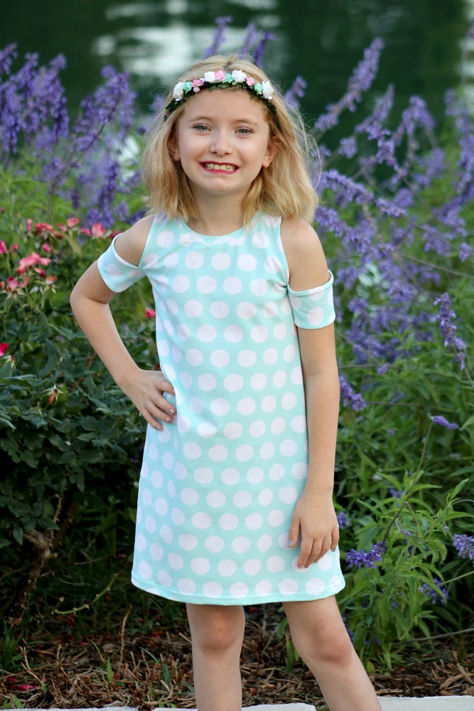 Monica's Cold Shoulder Top and Dress Sizes 2T to 14 Kids PDF Pattern