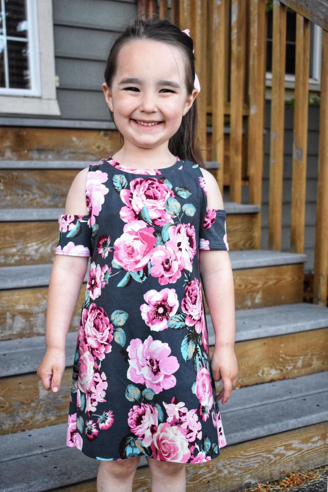 Monica's Cold Shoulder Top and Dress Sizes 2T to 14 Kids PDF Pattern