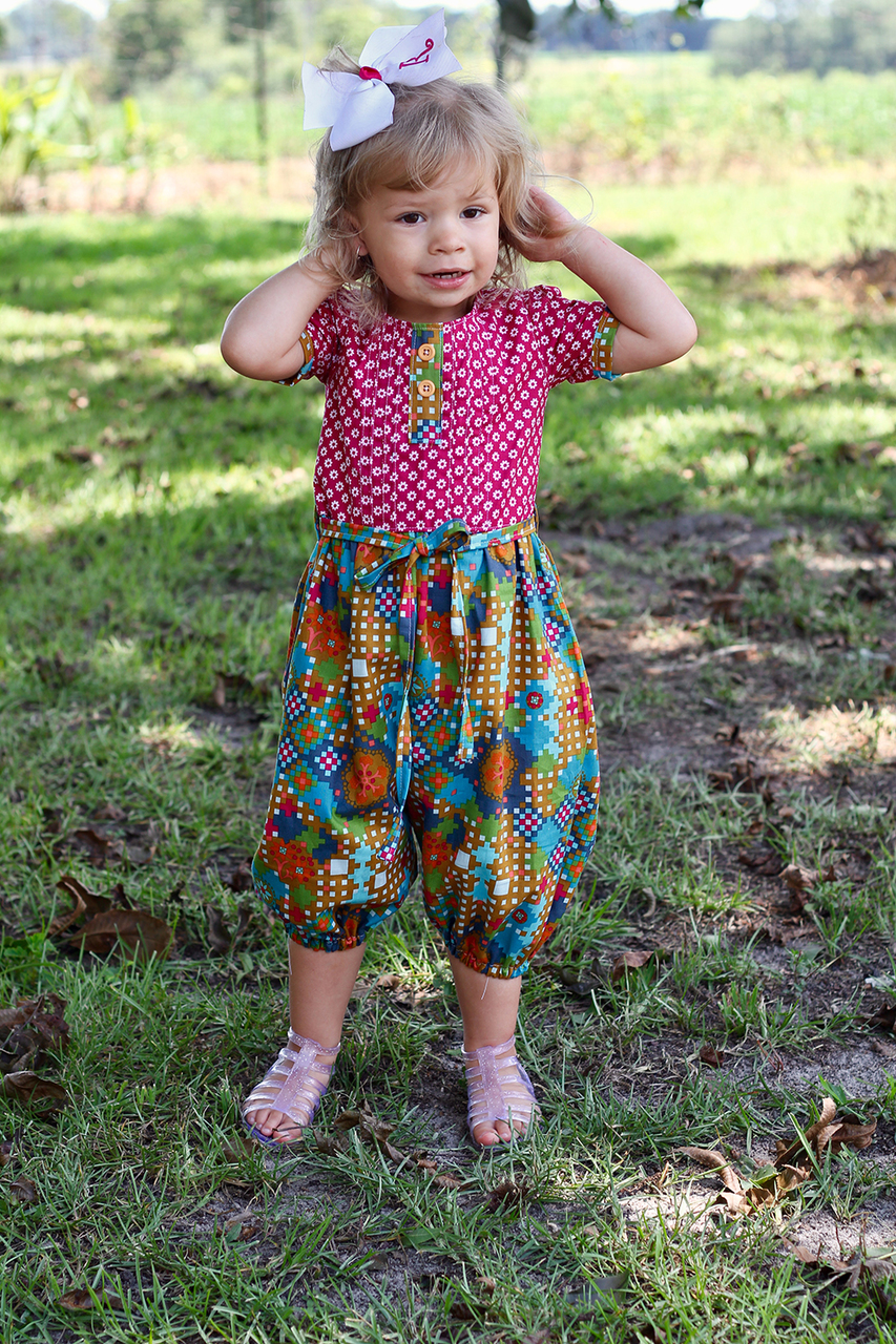 Berkley’s Beautiful Pleated Top, & Dress Sizes NB to 14 Kids PDF Pattern