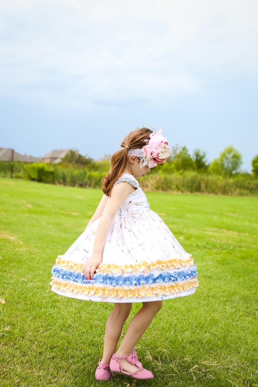 Xin’s Extraordinary Ruffle Dress Sizes NB to 14 Kids PDF Pattern