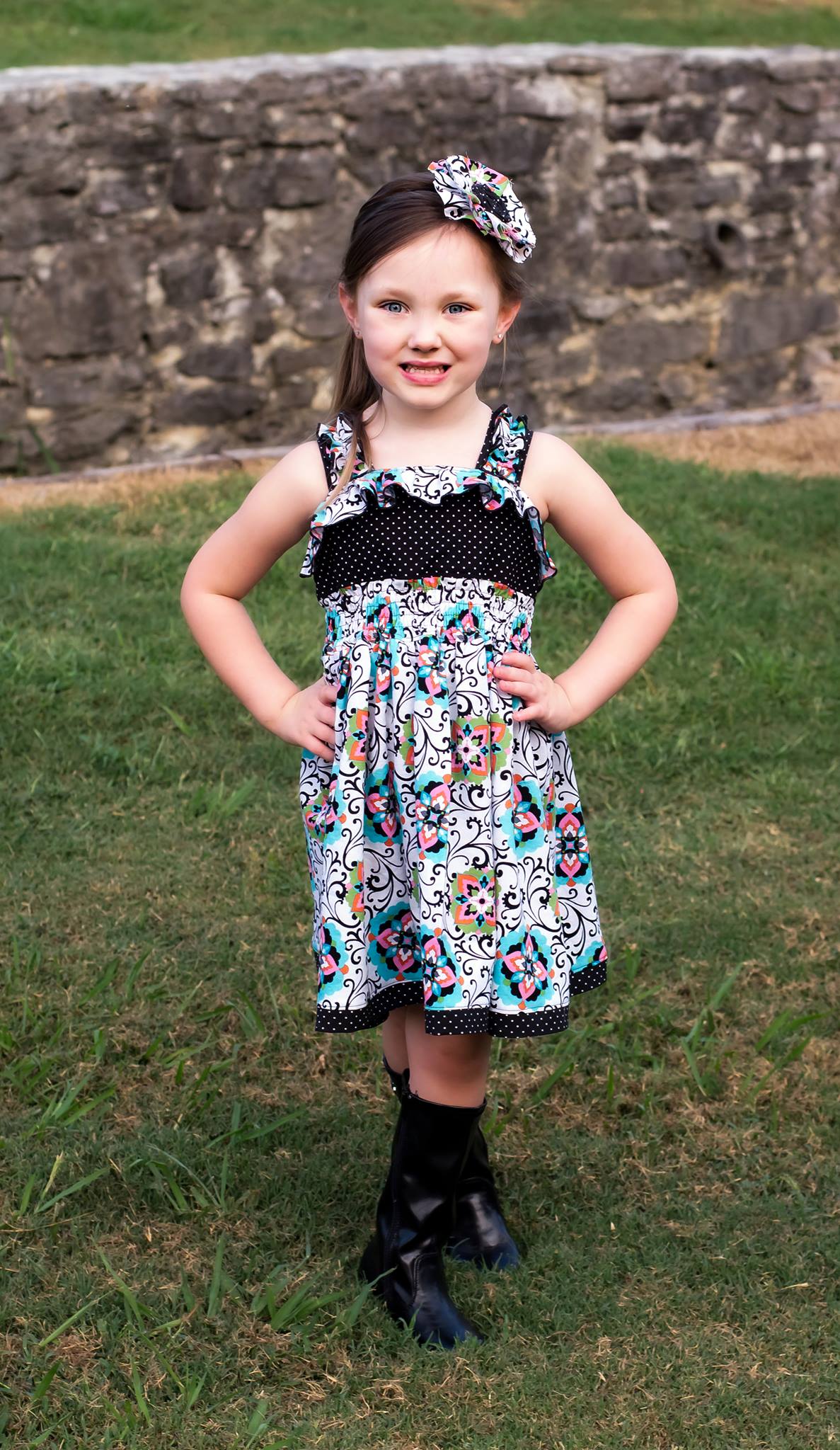 Sabrina's Ruffled Top and Dress Sizes NB to 8 Kids and Dolls PDF Pattern