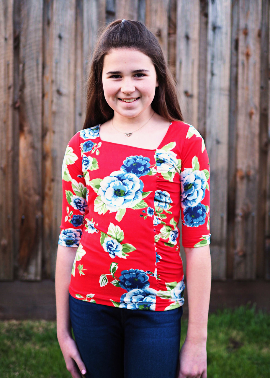 Aszy's Asymmetrical Shirt Sizes 2T to 14 Girls PDF Pattern