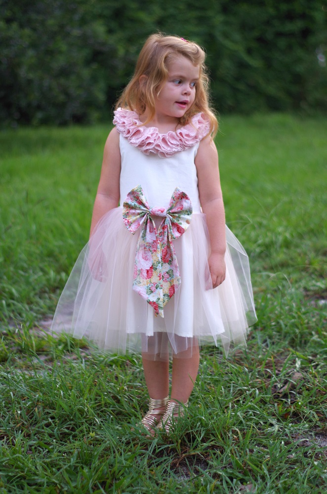 Laurie's Lovely Neck Dress Sizes 2T to 14 Kids PDF Pattern