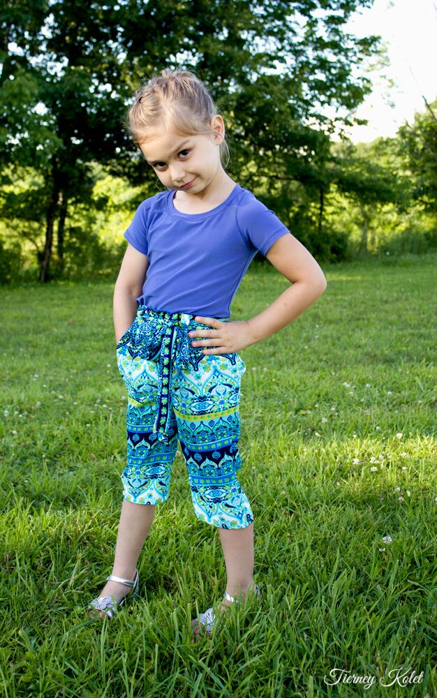 Century's High Waisted Elastic & Paperbag Pants, Capris, & Shorts Sizes NB to 14 Kids PDF Pattern