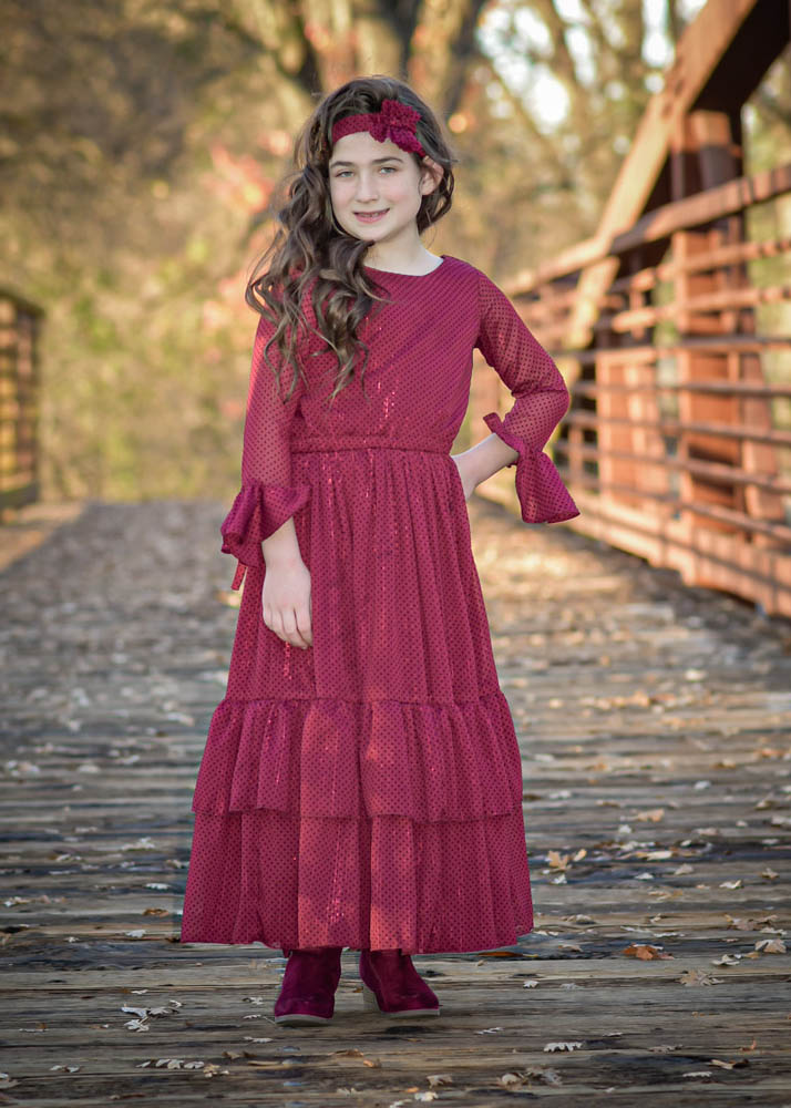Girl dress Bohemia red 