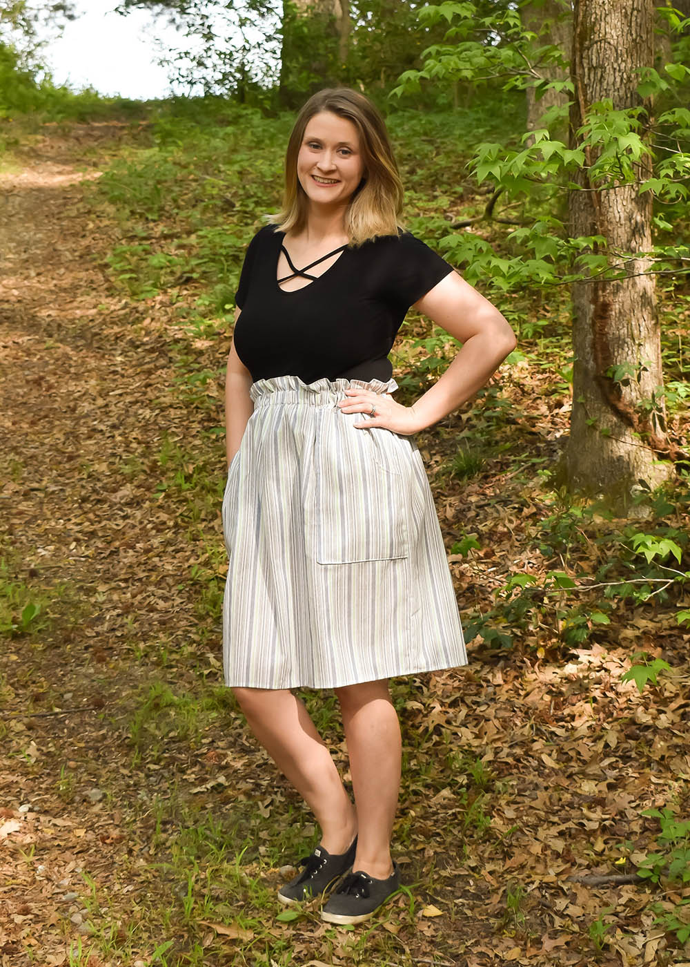 Papaya's Paperbag Waist Skirt Sizes XXS to 3X Adults PDF Pattern
