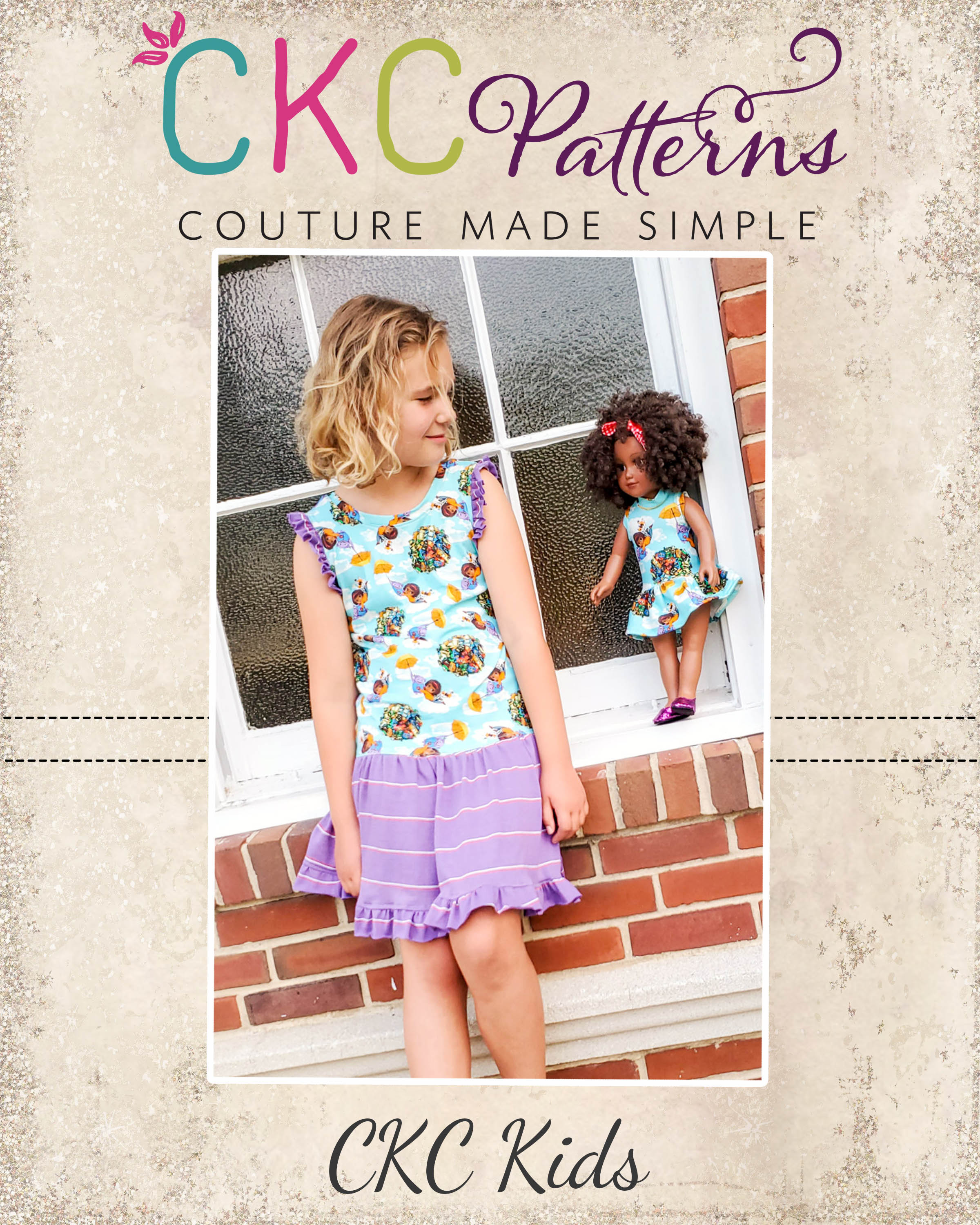 Helaine's Drop Waist Top & Dress Sizes 2T to 14 Kids and Dolls  PDF Pattern