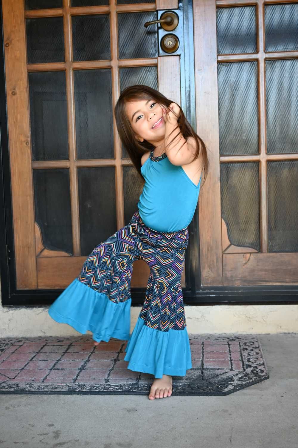 Tulum's Tiered Pants Sizes 2T to 14 Kids and Dolls PDF Pattern