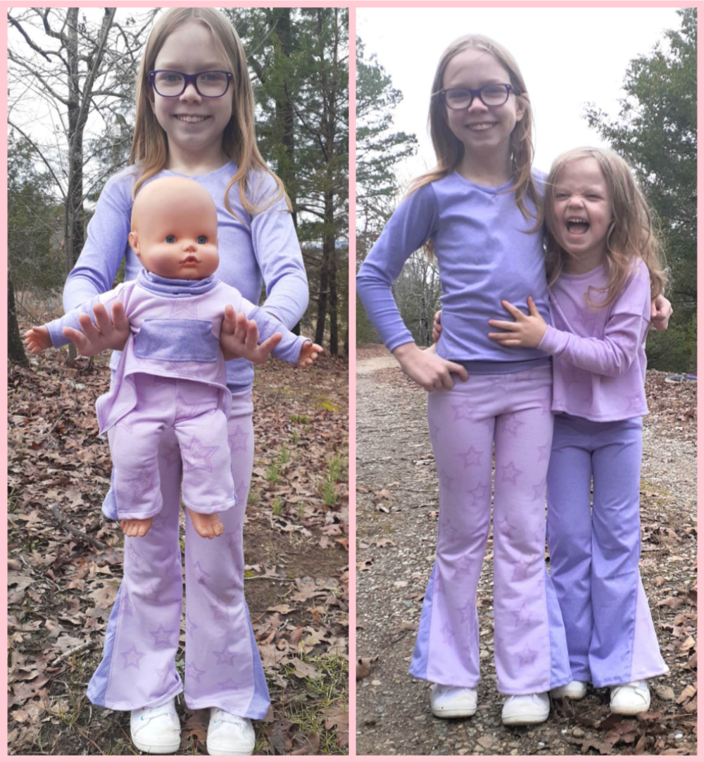 Leia's Flared Leggings Sizes 2T to 14 Kids and Dolls PDF Pattern