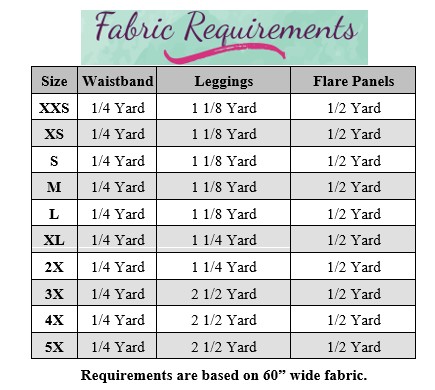 Leia's Flared Leggings Sizes XXS to 5X Adults PDF Pattern