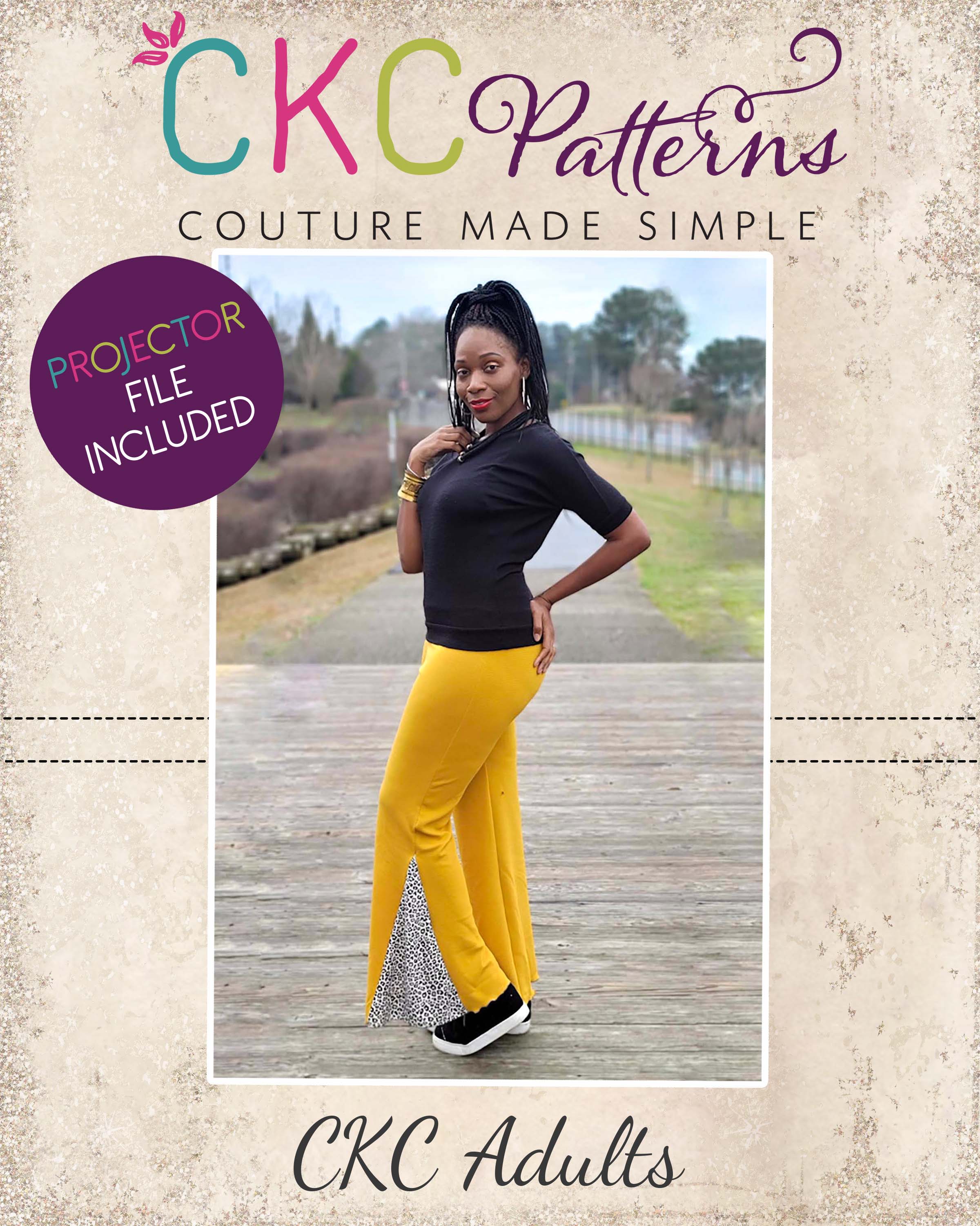 Marsha's Flared Pants and Capris Sizes XS to 5X Adults PDF Pattern Bell  Bottom Sewing Pattern Women's Flared Bottoms A0 Pattern Pieces 