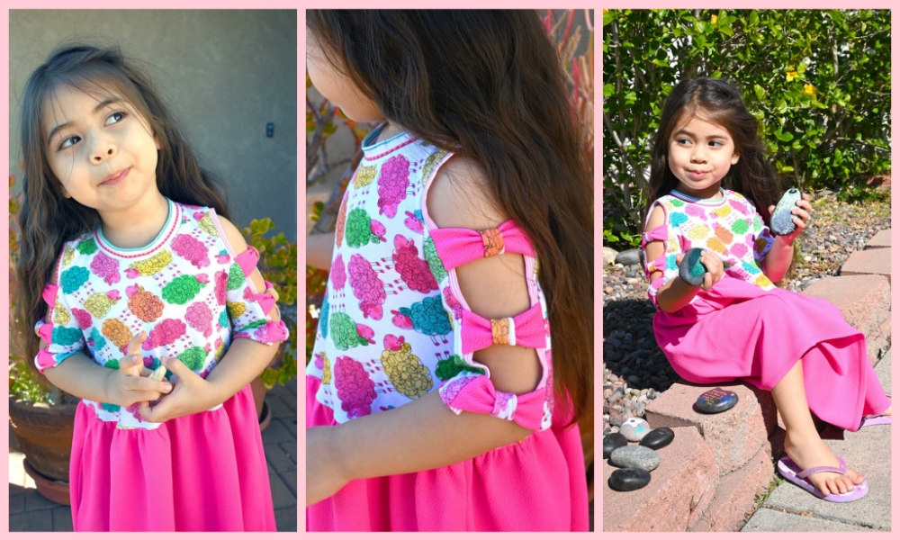 Brynn's Bow Sleeve Top, Dress, and Maxi Sizes 2T to 14 Kids PDF Pattern