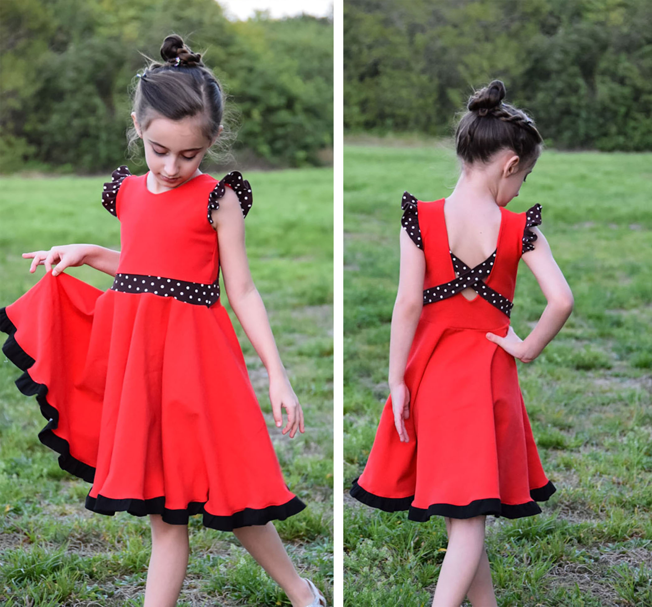Clarabelle's Criss-Cross Scooped Back Dress Sizes 2T to 14 Kids PDF Pattern