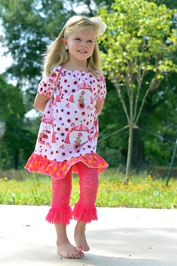 Kid's Flared Leggings - Peek-a-Boo Pattern Shop