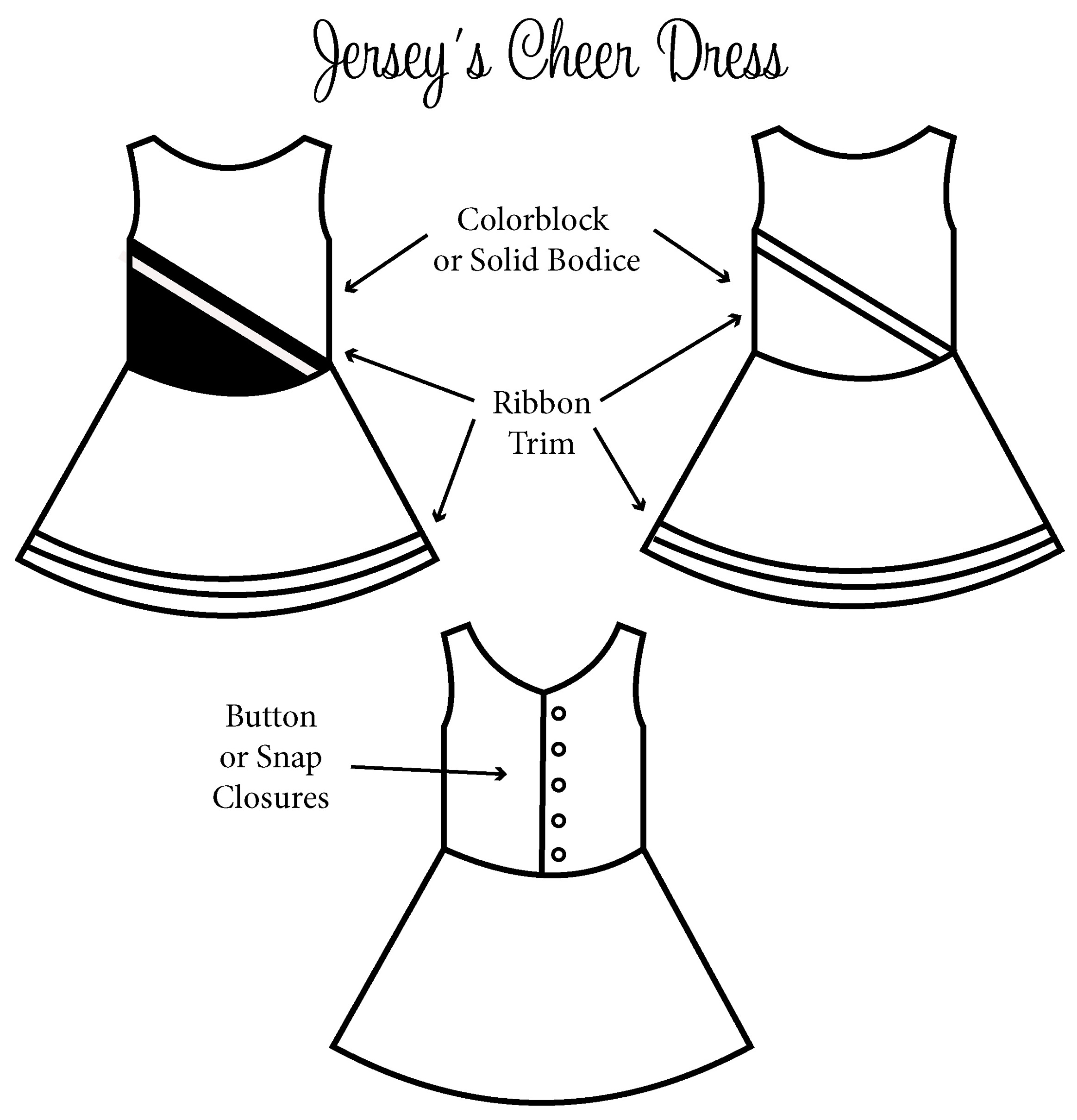 Spirit's Parade and Cheer Skirts Sizes 2T to 14 Kids PDF Pattern