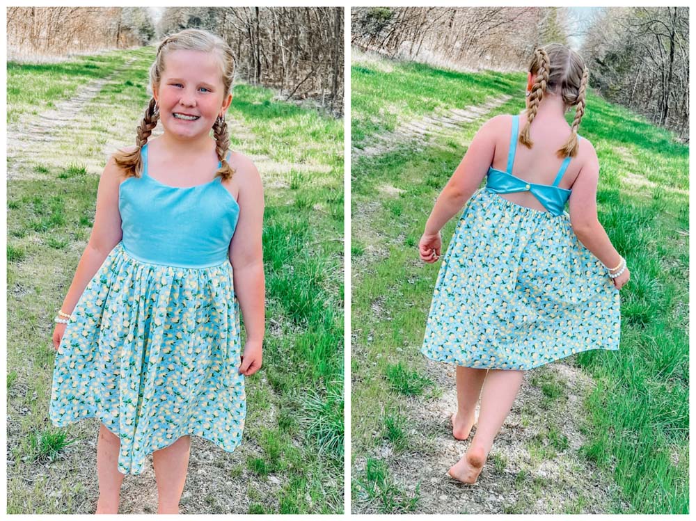 Drew’s Open Back Top, Dress & Maxi Sizes NB to 14 Kids PDF Sewing Pattern