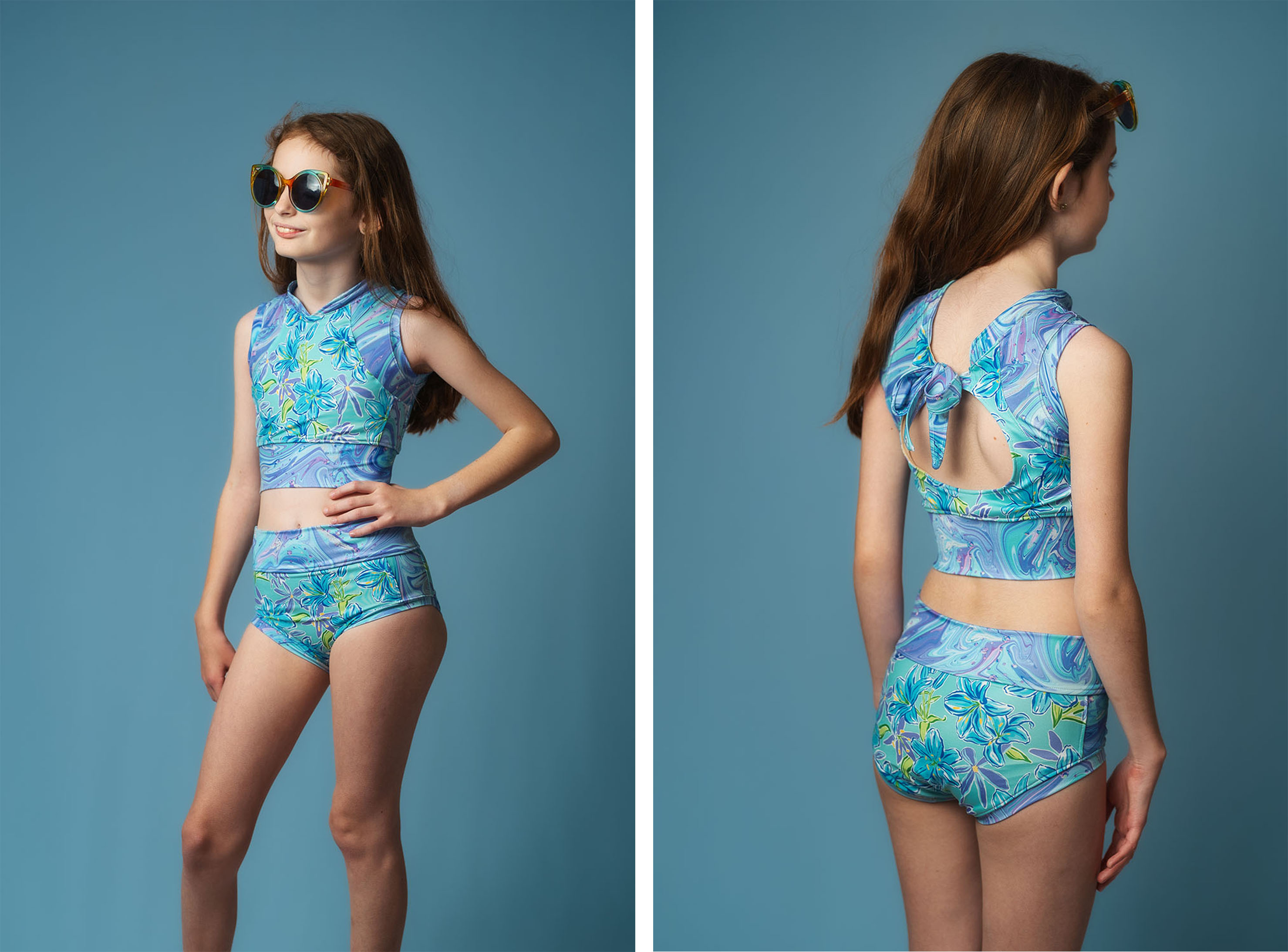 Cher's Color-Blocked Swimsuit Sizes 2T to 14 Kids PDF Sewing Pattern