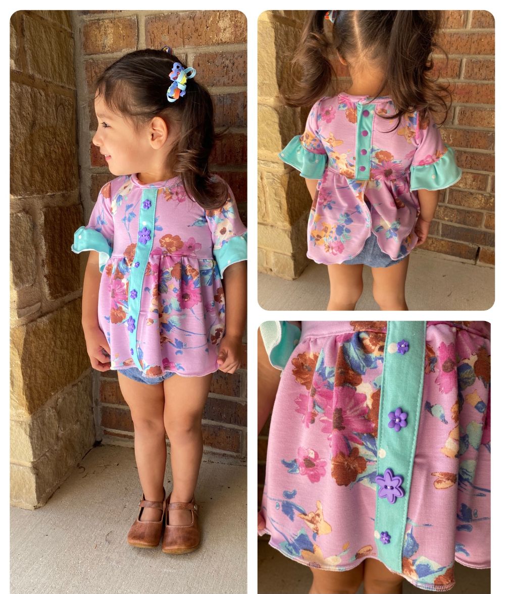 Wildflowers Knit Top Sizes 2T to 14 Kids PDF Pattern