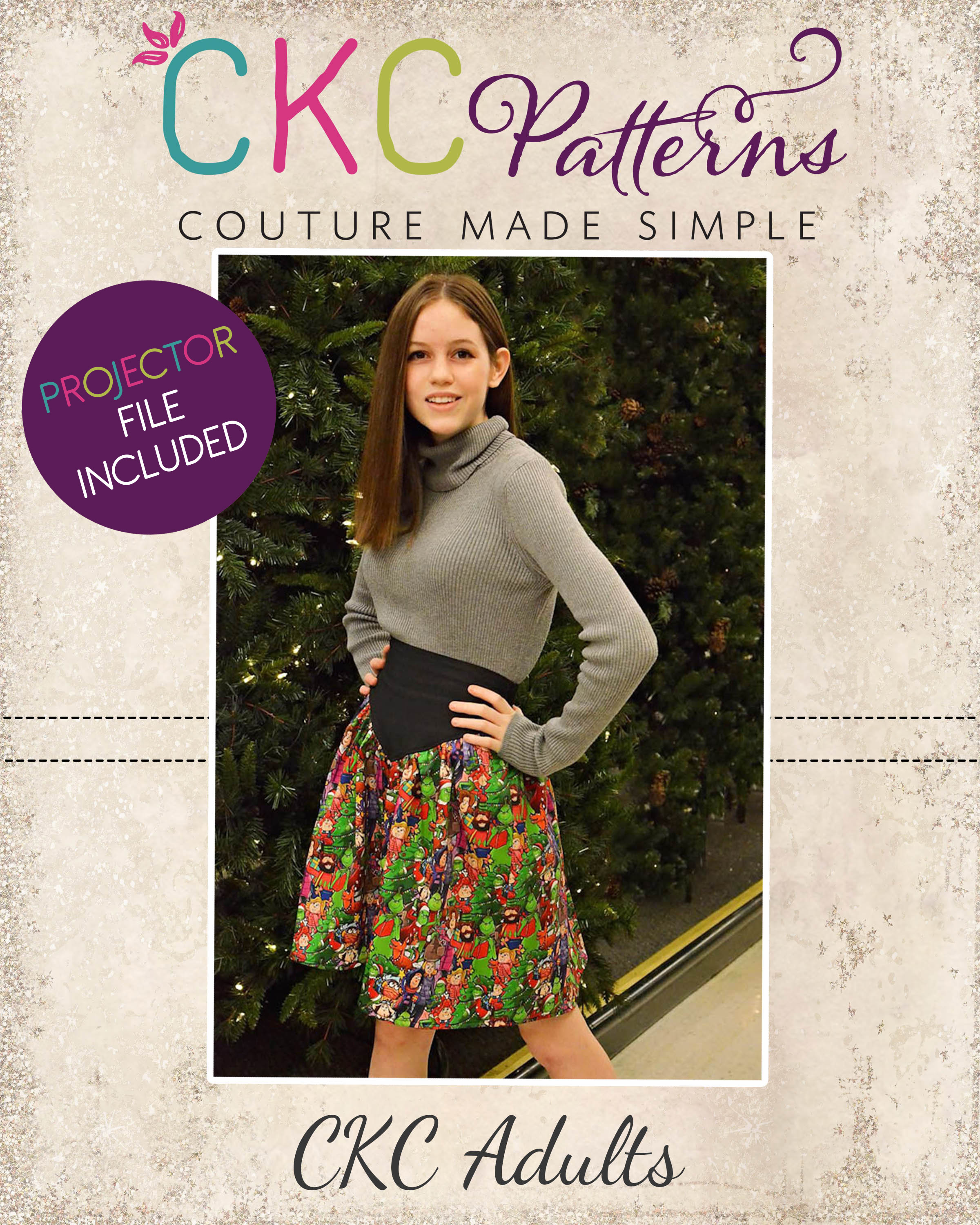 Circle skirt shop with yoke pattern