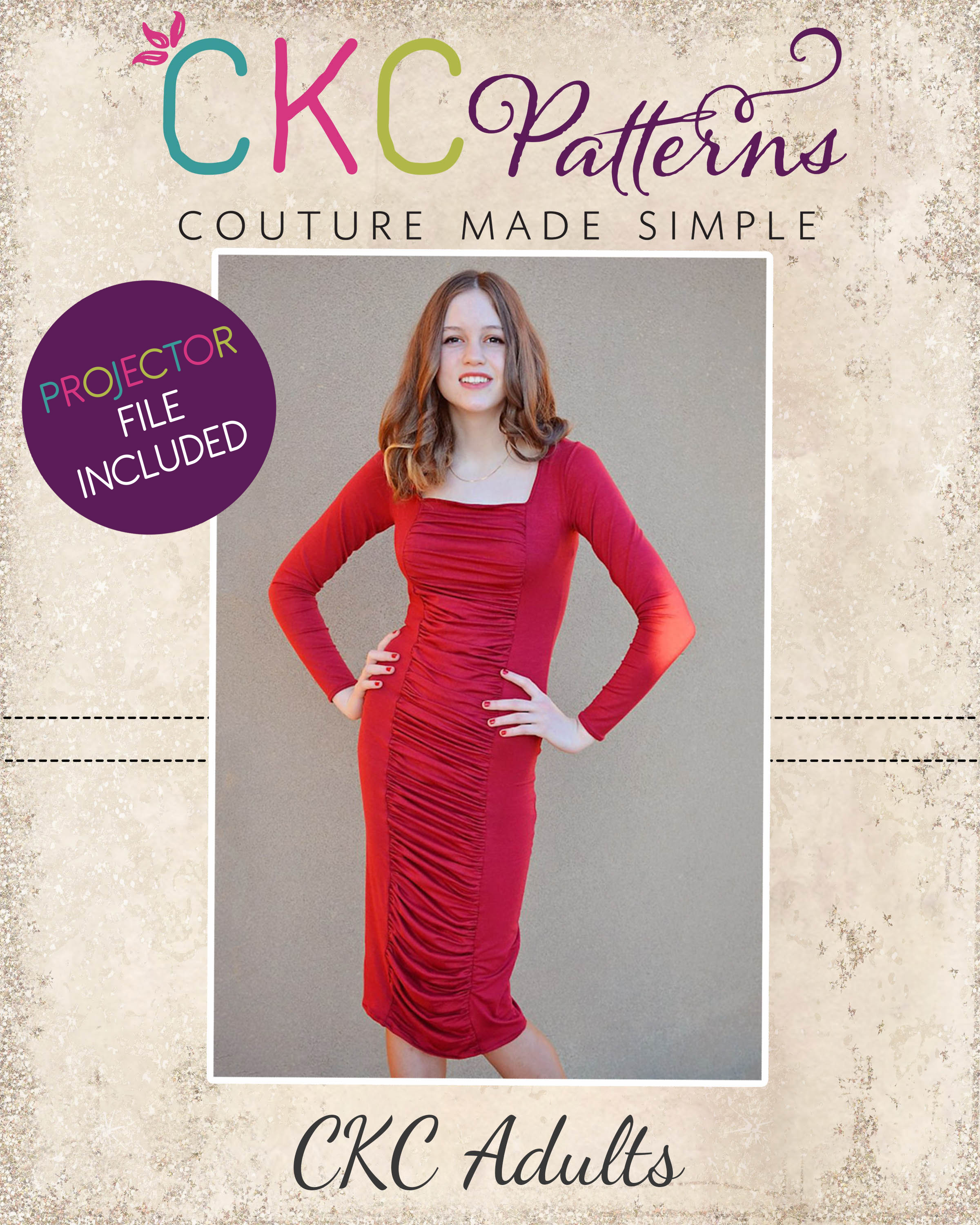 Peru's Ruched Bodycon Tunic and Dress Sizes XXS to 3X Adults PDF Pattern