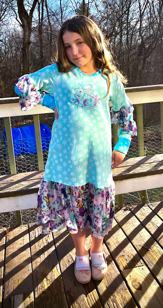 Rome's Ruffled Top, Tunic, and Dress Sizes 2T to 14 Kids and Dolls PDF Pattern