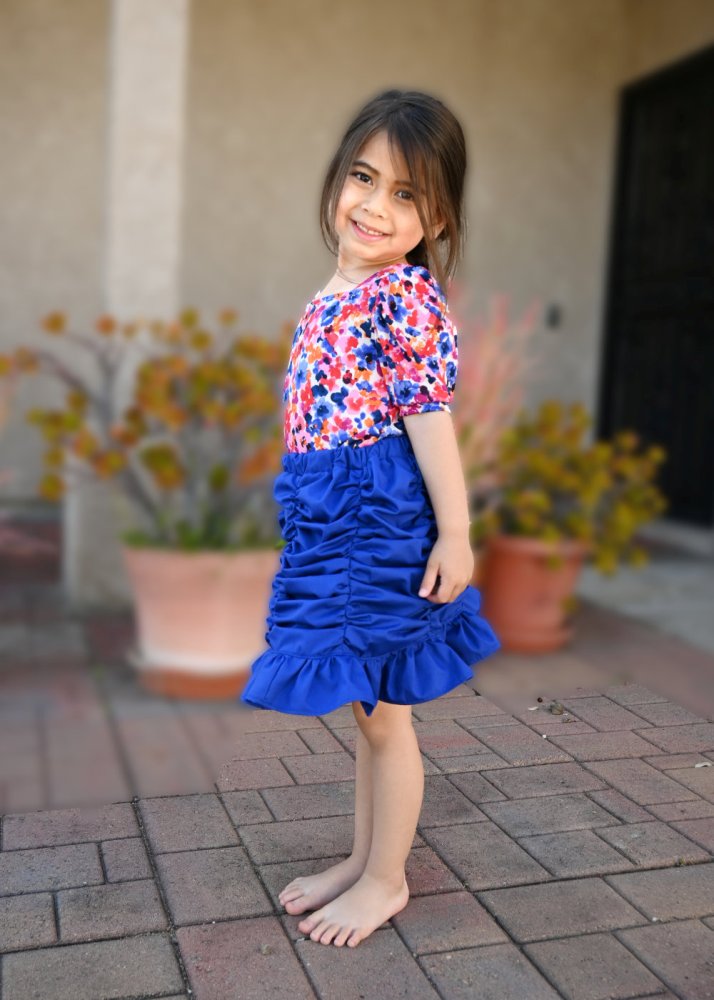 Miriel's Ruched Skirt Sizes 2T to 14 Kids PDF Pattern