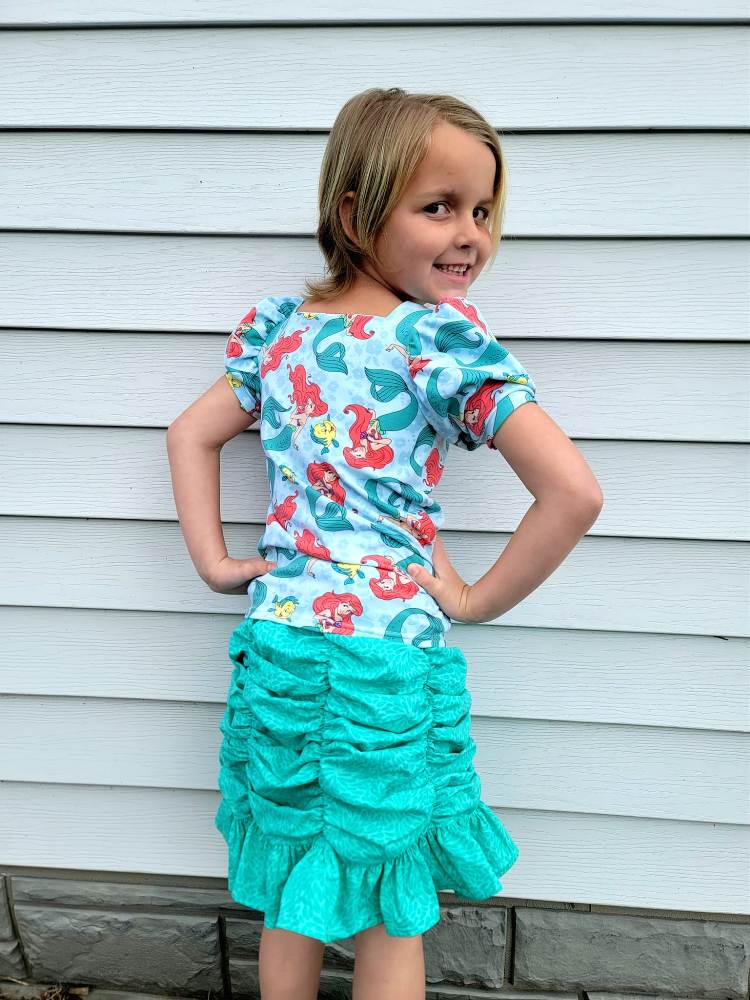 Miriel's Ruched Skirt Sizes 2T to 14 Kids PDF Pattern