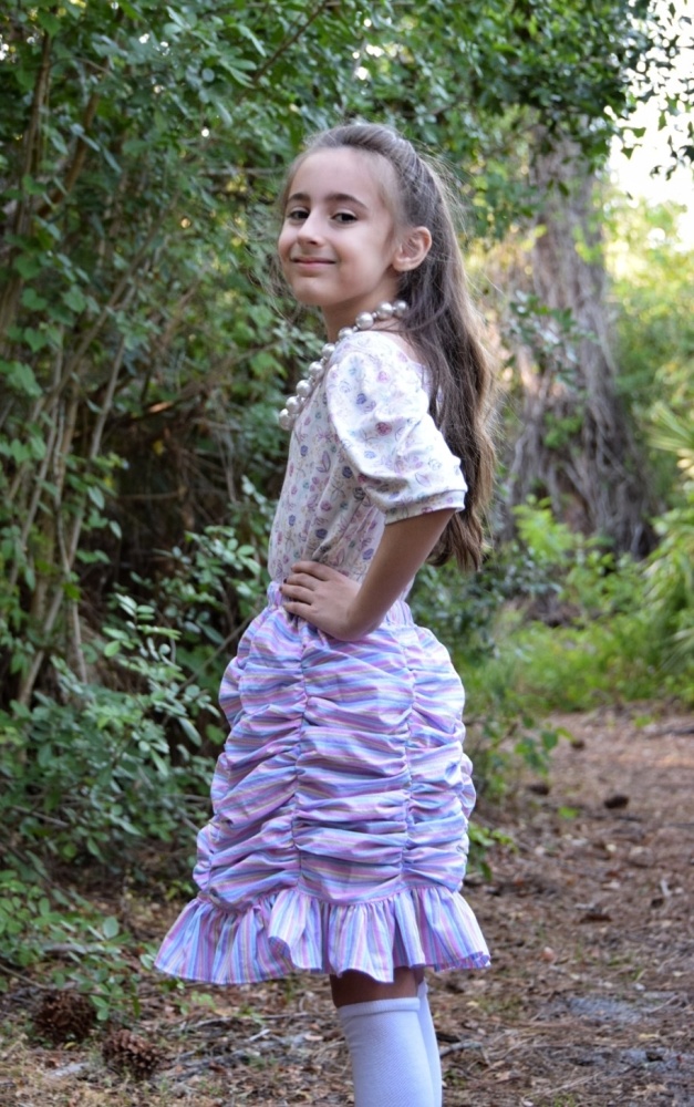 Miriel's Ruched Skirt Sizes 2T to 14 Kids PDF Pattern