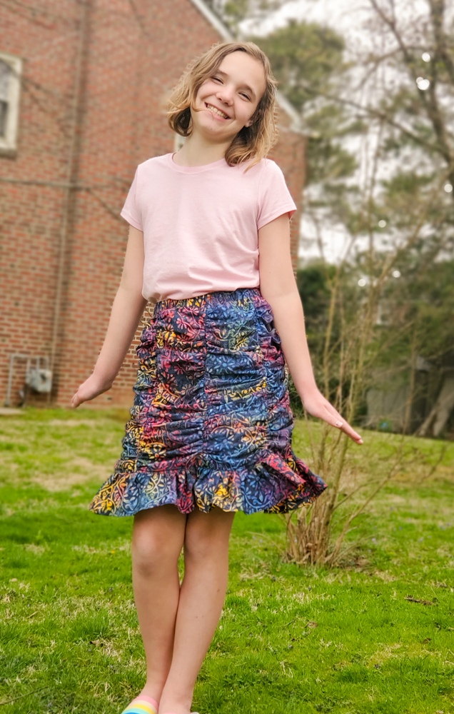 Miriel's Ruched Skirt Sizes 2T to 14 Kids PDF Pattern