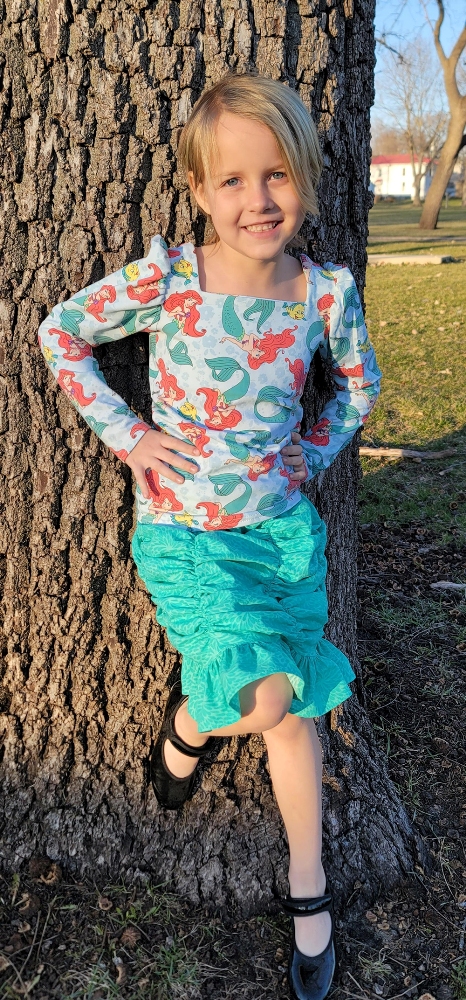 Miriel's Ruched Skirt Sizes 2T to 14 Kids PDF Pattern