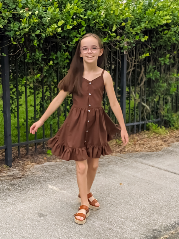 Marlyn’s Buttoned Dress Sizes 2T to 14 Kids PDF Pattern