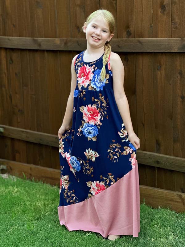 Idalia's Colorblock Top, Dress, and Maxi Sizes 2T to 14 Kids PDF Pattern