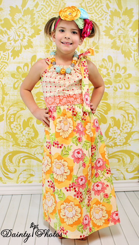 Paulette's Pillowcase Maxi Dress Sizes 6/12m to 8 Kids and Dolls PDF Pattern
