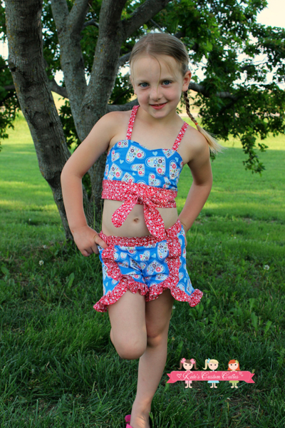 Delilah's Cotton Sunsuit/Bathing Suit Sizes 6/12m to 8 Girls PDF Pattern