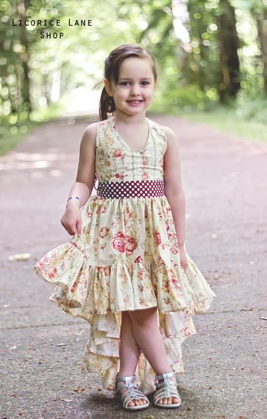 Hope's Hi-Low Dress Sizes 6/12m to 15/16 Kids and Dolls PDF Pattern