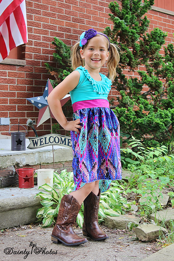 Flora's Flowing Summer High-Low Dress Sizes 6/12m to 15/16 Kids PDF Pattern