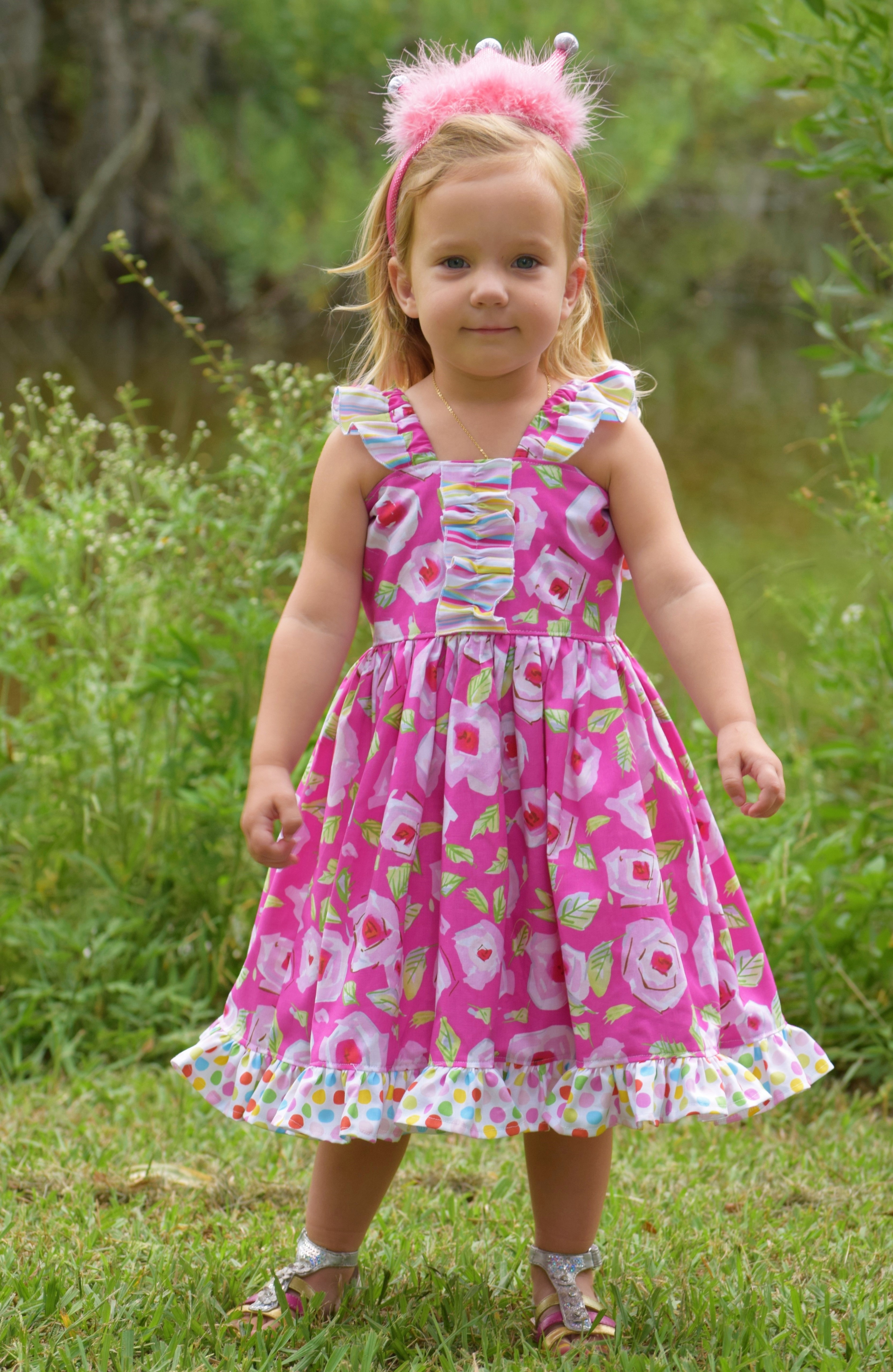 Skyler's Patchwork & Simple Skirt Twirl Dress Sizes 6/12m to 8 Kids PDF Pattern