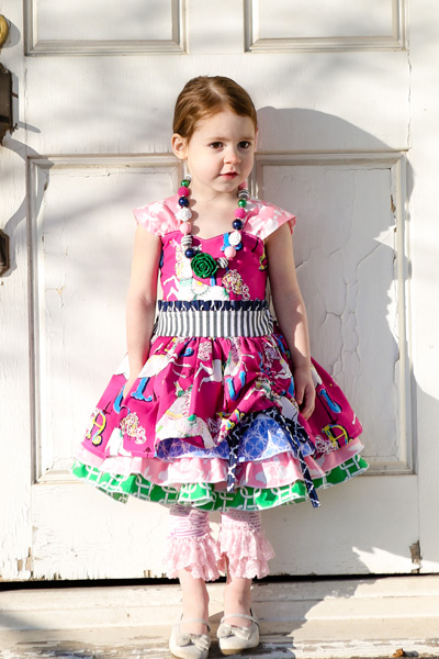 Larkin's Fancy Party Dress Sizes NB to 15/16 Kids and Dolls PDF Pattern