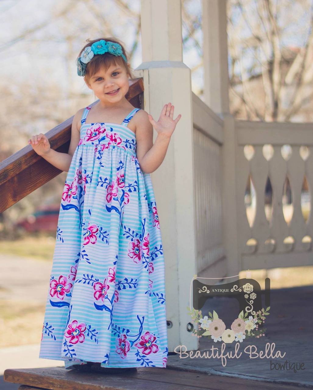 Hattie's Simple Bow Top, Dress, and Maxi Sizes NB to 15/16 Kids and Doll PDF Pattern