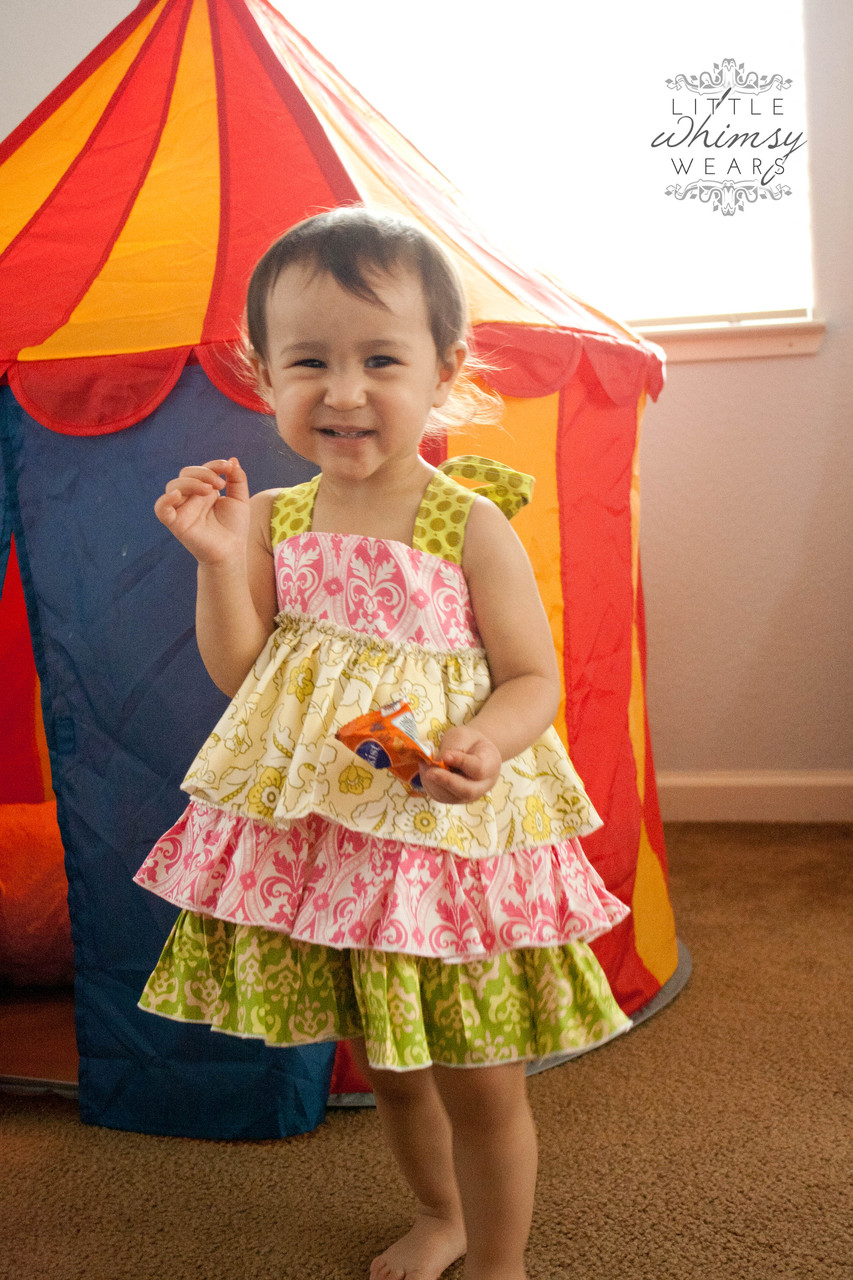 Addison's Triple Ruffle Low Back Dress Sizes NB to 8 Kids and Doll PDF Pattern